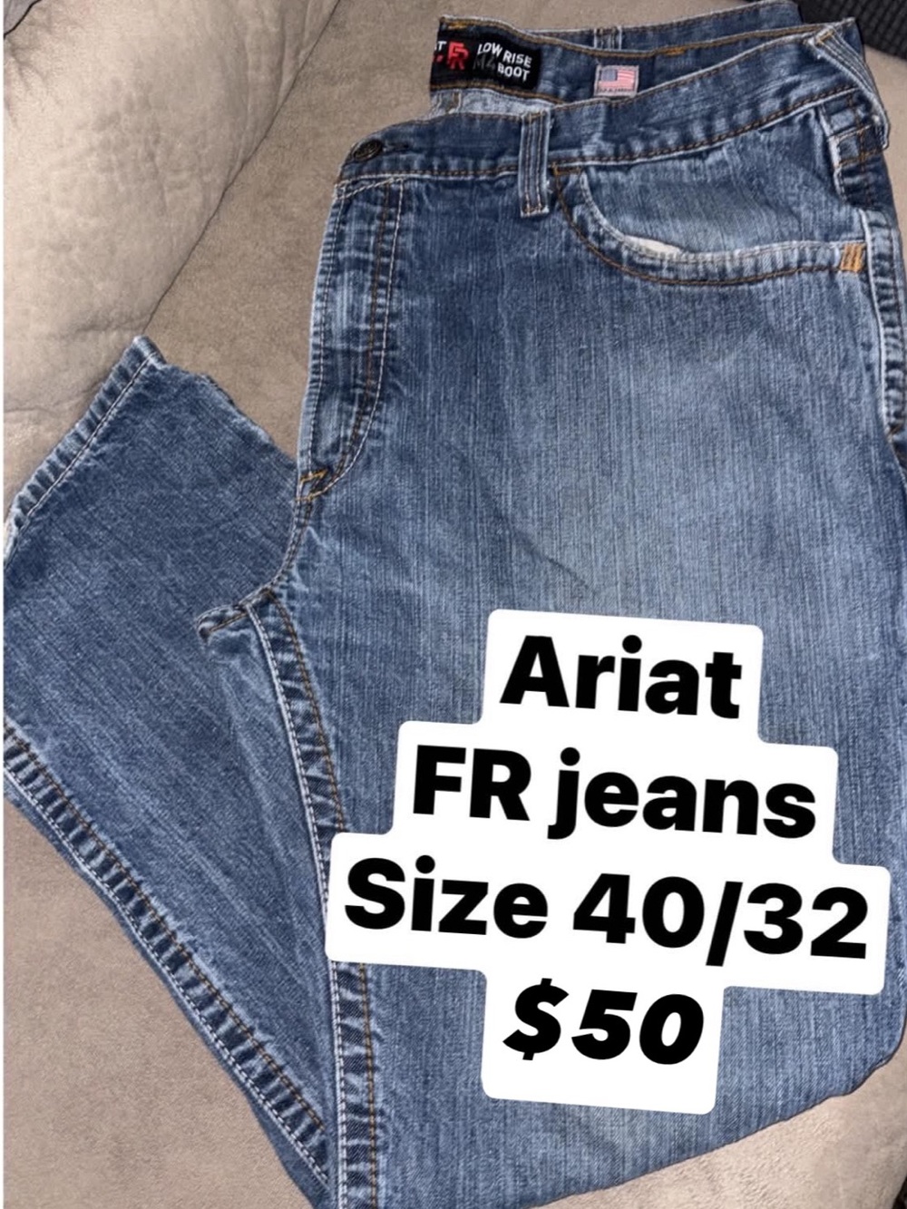 Ariat Men’s Bootcut FR Jeans in Medium Blue Wash